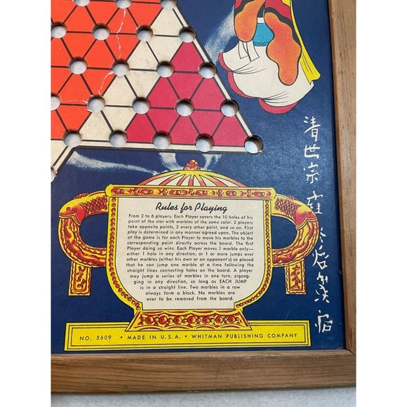 Vintage Whitman Publishing Cardboard Chinese Checkers Game Board - Picture 4 of 7